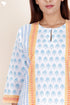 Cotton Kurta Pant And Dupatta Set In Block Print